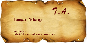 Tompa Adony névjegykártya